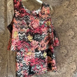 Colorful lightweight tank/shoulder less blouse
